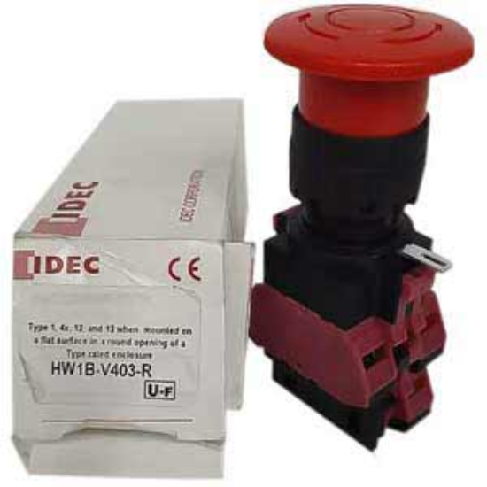 Ảnh của Công tắc dừng khẩn cấp  ( có khối tiếp điểm tháo rời) IDEC HW1B-V403R 