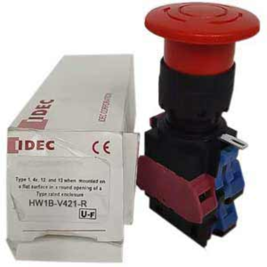Ảnh của Công tắc dừng khẩn cấp  ( có khối tiếp điểm tháo rời) IDEC HW1B-V421R 