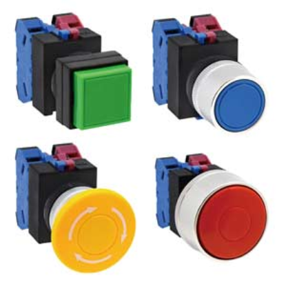 Ảnh của Nút nhấn nhả không đèn IDEC ABW422S D22 2NO+2NC (Xanh)