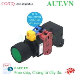Ảnh của Nút nhấn có đèn D22mm IDEC HW1L-M111M2G 