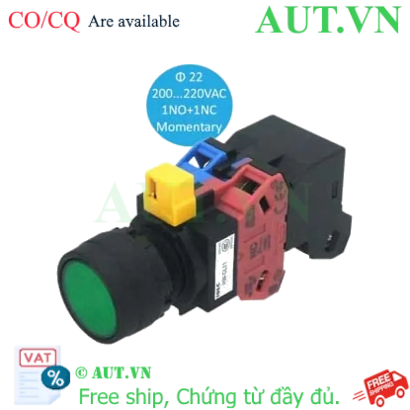 Ảnh của Nút nhấn có đèn D22mm IDEC HW1L-M111M2G 