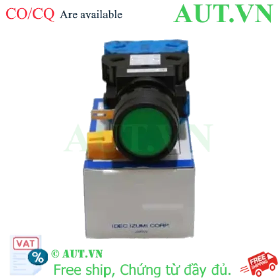 Ảnh của Nút Nhấn Có Đèn IDEC HW1L-M120Q4G - Xanh Lá, D22mm, Nhấn Nhả, 2NO