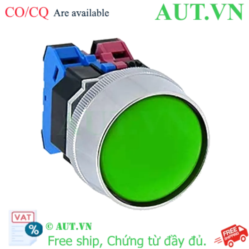Ảnh của Nút nhân công tắc có LED ABGD301NG IDEC, D30, 1NC, xanh
