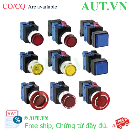 Ảnh của Nút nhấn giữ có đèn IDEC AOLW22222DG 24VAC/DC D22 2NO+2NC (Xanh)