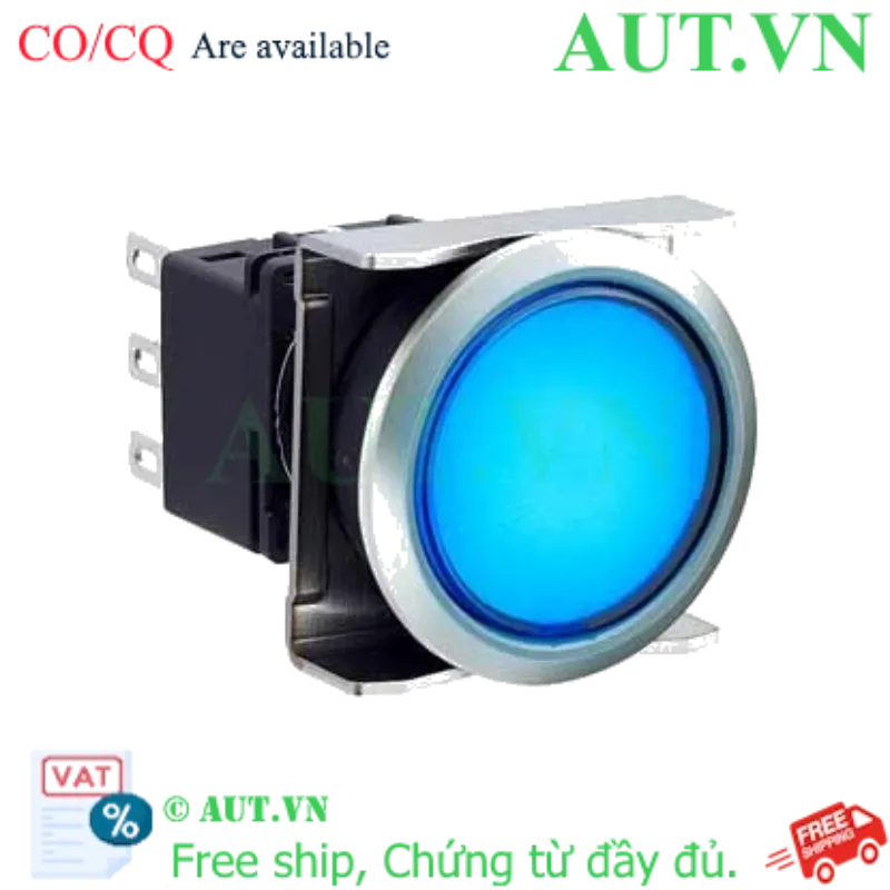 Ảnh của Nút nhấn giữ có đèn IDEC LBW6ML-A1T24S 24VAC/DC D22 2NO+2NC (Xanh)