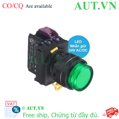 Ảnh của Nút nhấn giữ có đèn IDEC YW1L-A2E01Q4G 24VAC/DC D22 1NC (Xanh)