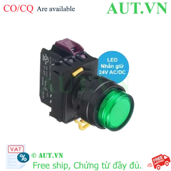Ảnh của Nút nhấn giữ có đèn IDEC YW1L-A2E01Q4G 24VAC/DC D22 1NC (Xanh)