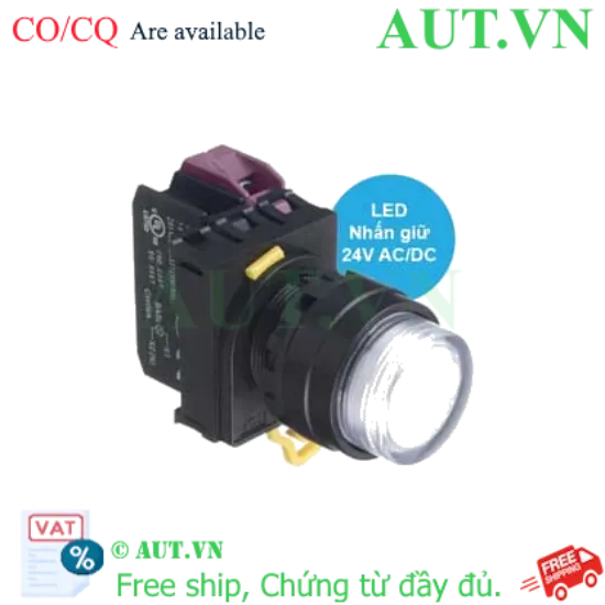 Ảnh của Nút nhấn giữ có đèn IDEC YW1L-A2E01Q4PW 24VAC/DC D22 1NC (Trắng)