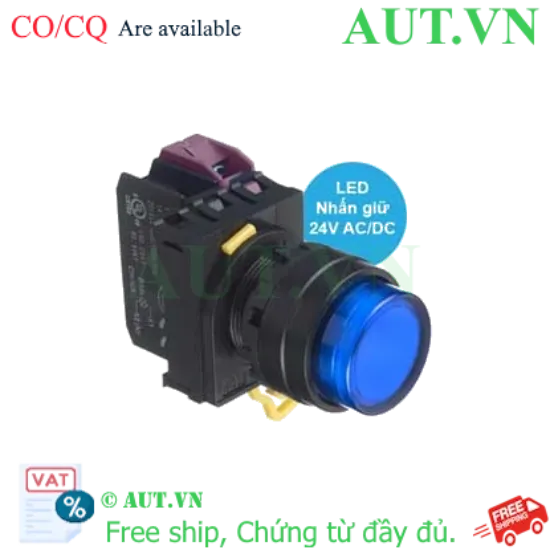 Ảnh của Nút nhấn giữ có đèn IDEC YW1L-A2E01Q4S 24VAC/DC D22 1NC (Xanh)