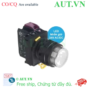 Ảnh của Nút nhấn giữ có đèn IDEC YW1L-A2E01Q4W 24VAC/DC D22 1NC (Trắng)