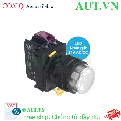 Ảnh của Nút nhấn giữ có đèn IDEC YW1L-A2E01Q4W 24VAC/DC D22 1NC (Trắng)