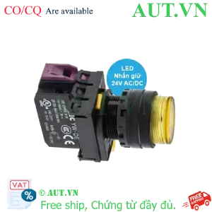 Ảnh của Nút nhấn giữ có đèn IDEC YW1L-A2E01Q4Y 24VAC/DC D22 1NC (Vàng)