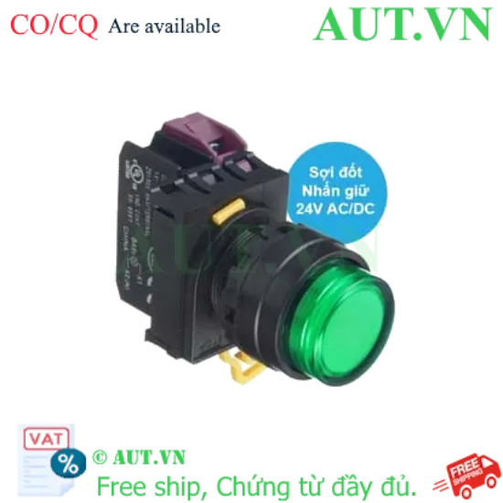 Ảnh của Nút nhấn giữ có đèn IDEC YW1L-A2E01Q7G 24VAC/DC D22 1NC (Xanh)