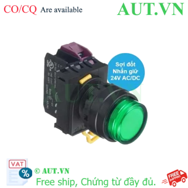 Ảnh của Nút nhấn giữ có đèn IDEC YW1L-A2E01Q7G 24VAC/DC D22 1NC (Xanh)