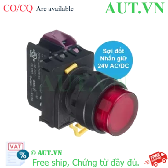 Ảnh của Nút nhấn giữ có đèn IDEC YW1L-A2E01Q7R 24VAC/DC D22 1NC (Đỏ)