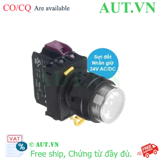 Ảnh của Nút nhấn giữ có đèn IDEC YW1L-A2E01Q7W 24VAC/DC D22 1NC (Trắng)