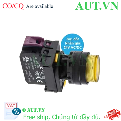 Ảnh của Nút nhấn giữ có đèn IDEC YW1L-A2E01Q7Y 24VAC/DC D22 1NC (Vàng)
