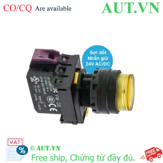 Ảnh của Nút nhấn giữ có đèn IDEC YW1L-A2E01Q7Y 24VAC/DC D22 1NC (Vàng)