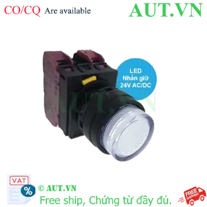 Ảnh của Nút nhấn giữ có đèn IDEC YW1L-A2E02Q4PW 24VAC/DC D22 2NC (Trắng)