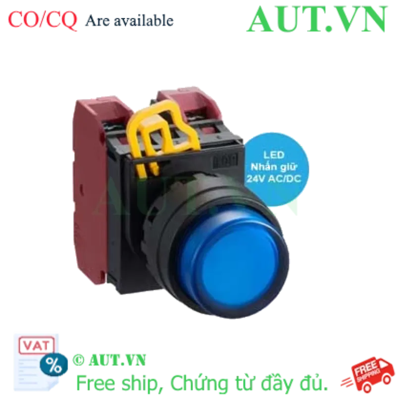 Ảnh của Nút nhấn giữ có đèn IDEC YW1L-A2E02Q4S 24VAC/DC D22 2NC (Xanh)