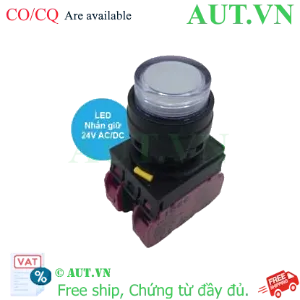 Ảnh của Nút nhấn giữ có đèn IDEC YW1L-A2E02Q4W 24VAC/DC D22 2NC (Trắng)