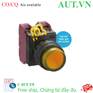Ảnh của Nút nhấn giữ có đèn IDEC YW1L-A2E02Q7A 24VAC/DC D22 2NC (Hổ phách)