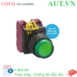 Ảnh của Nút nhấn giữ có đèn IDEC YW1L-A2E02Q7G 24VAC/DC D22 2NC (Xanh)