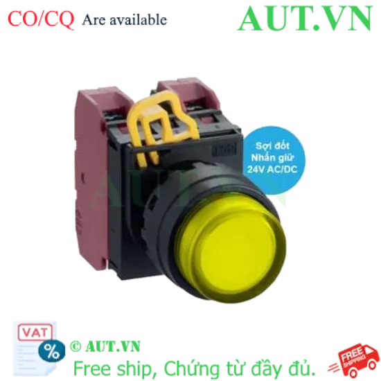 Ảnh của Nút nhấn giữ có đèn IDEC YW1L-A2E02Q7Y 24VAC/DC D22 2NC (Vàng)