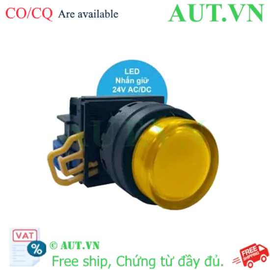 Ảnh của Nút nhấn giữ có đèn IDEC YW1L-A2E10Q4A 24VAC/DC D22 1NO (Hổ phách)