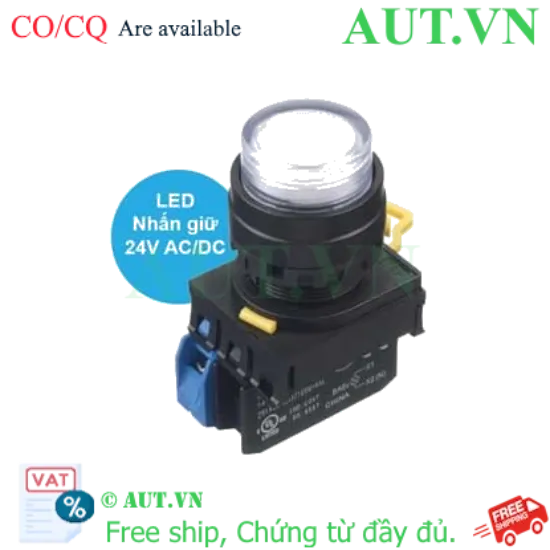 Ảnh của Nút nhấn giữ có đèn IDEC YW1L-A2E10Q4PW 24VAC/DC D22 1NO (Trắng)