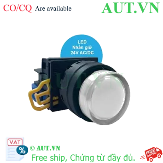 Ảnh của Nút nhấn giữ có đèn IDEC YW1L-A2E10Q4W 24VAC/DC D22 1NO (Trắng)