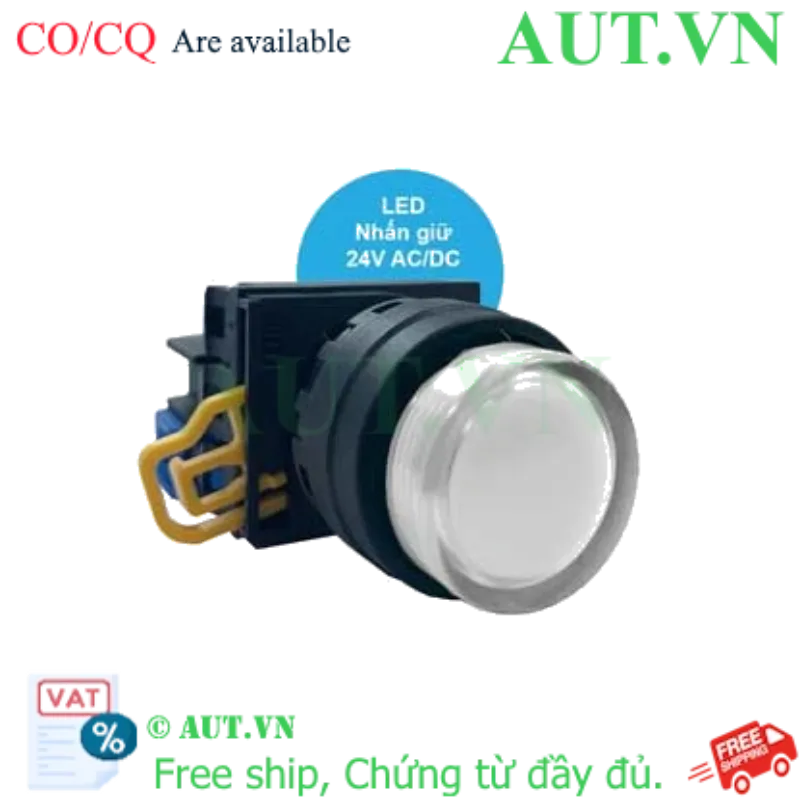 Ảnh của Nút nhấn giữ có đèn IDEC YW1L-A2E10Q4W 24VAC/DC D22 1NO (Trắng)