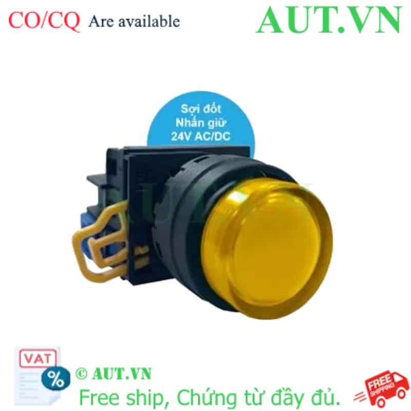 Ảnh của Nút nhấn giữ có đèn IDEC YW1L-A2E10Q7A 24VAC/DC D22 1NO (Hổ phách)