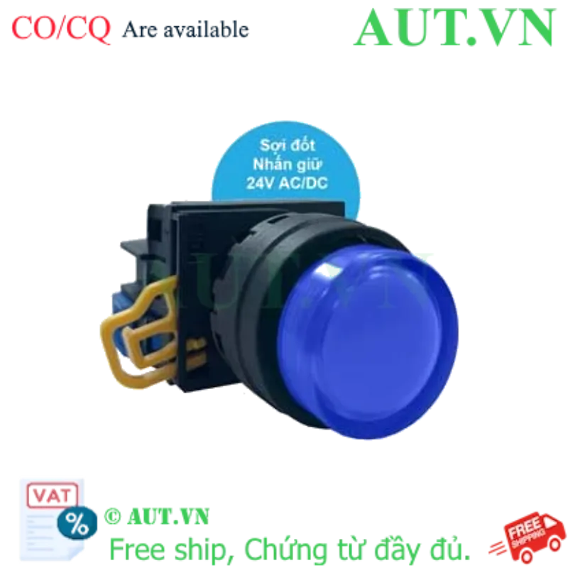 Ảnh của Nút nhấn giữ có đèn IDEC YW1L-A2E10Q7S 24VAC/DC D22 1NO (Xanh)