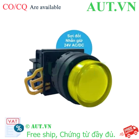 Ảnh của Nút nhấn giữ có đèn IDEC YW1L-A2E10Q7Y 24VAC/DC D22 1NO (Vàng)