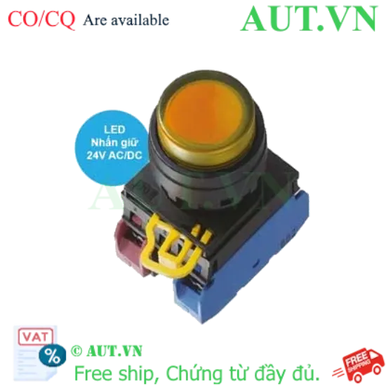 Ảnh của Nút nhấn giữ có đèn IDEC YW1L-A2E11Q4A 24VAC/DC D22 1NO+1NC (Hổ phách)