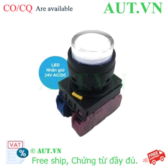 Ảnh của Nút nhấn giữ có đèn IDEC YW1L-A2E11Q4PW 24VAC/DC D22 1NO+1NC (Trắng)