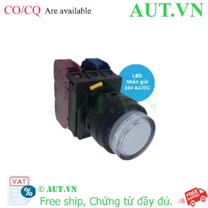 Ảnh của Nút nhấn giữ có đèn IDEC YW1L-A2E11Q4W 24VAC/DC D22 1NO+1NC (Trắng)
