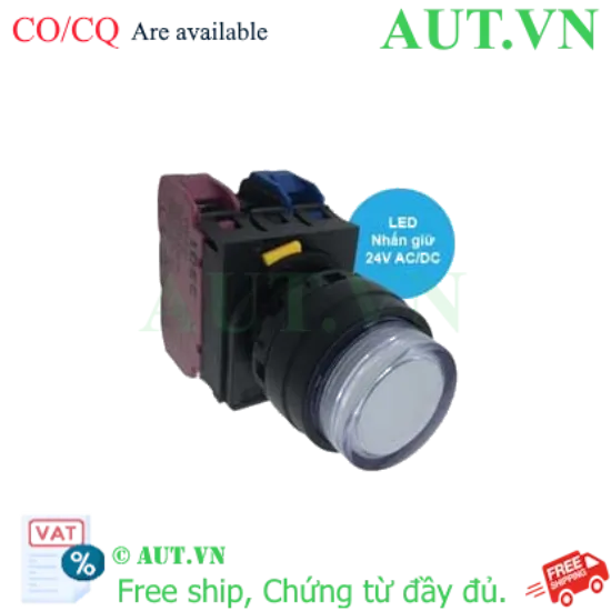 Ảnh của Nút nhấn giữ có đèn IDEC YW1L-A2E11Q4W 24VAC/DC D22 1NO+1NC (Trắng)