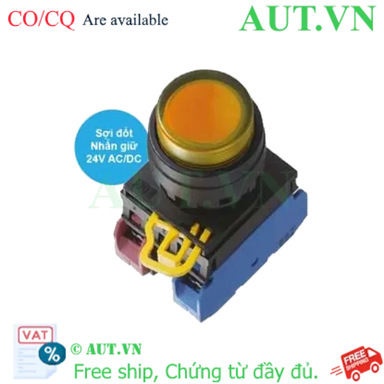 Ảnh của Nút nhấn giữ có đèn IDEC YW1L-A2E11Q7A 24VAC/DC D22 1NO+1NC (Hổ phách)
