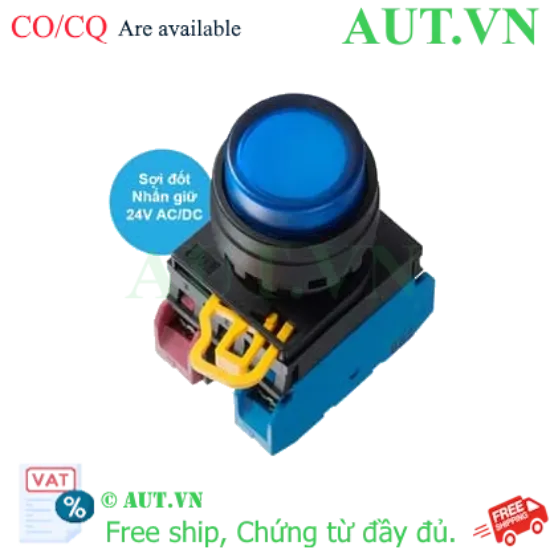 Ảnh của Nút nhấn giữ có đèn IDEC YW1L-A2E11Q7S 24VAC/DC D22 1NO+1NC (Xanh)