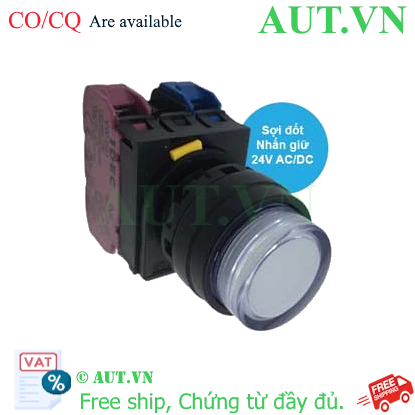 Ảnh của Nút nhấn giữ có đèn IDEC YW1L-A2E11Q7W 24VAC/DC D22 1NO+1NC (Trắng)