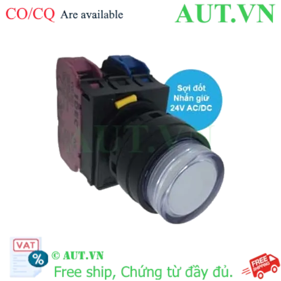 Ảnh của Nút nhấn giữ có đèn IDEC YW1L-A2E11Q7W 24VAC/DC D22 1NO+1NC (Trắng)