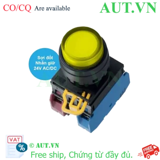 Ảnh của Nút nhấn giữ có đèn IDEC YW1L-A2E11Q7Y 24VAC/DC D22 1NO+1NC (Vàng)