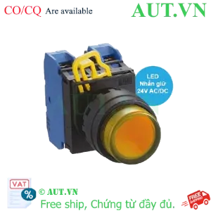 Ảnh của Nút nhấn giữ có đèn IDEC YW1L-A2E20Q4A 24VAC/DC D22 2NO (Hổ phách)