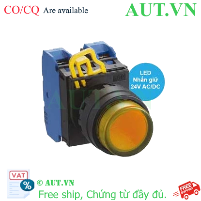 Ảnh của Nút nhấn giữ có đèn IDEC YW1L-A2E20Q4A 24VAC/DC D22 2NO (Hổ phách)