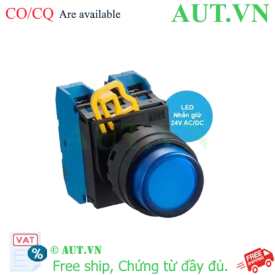Ảnh của Nút nhấn giữ có đèn IDEC YW1L-A2E20Q4S 24VAC/DC D22 2NO (Xanh)