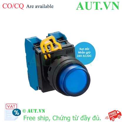 Ảnh của Nút nhấn giữ có đèn IDEC YW1L-A2E20Q7S 24VAC/DC D22 2NO (Xanh)