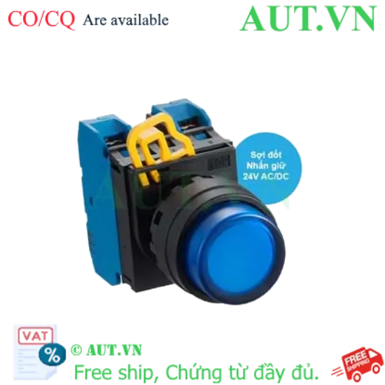 Ảnh của Nút nhấn giữ có đèn IDEC YW1L-A2E20Q7S 24VAC/DC D22 2NO (Xanh)