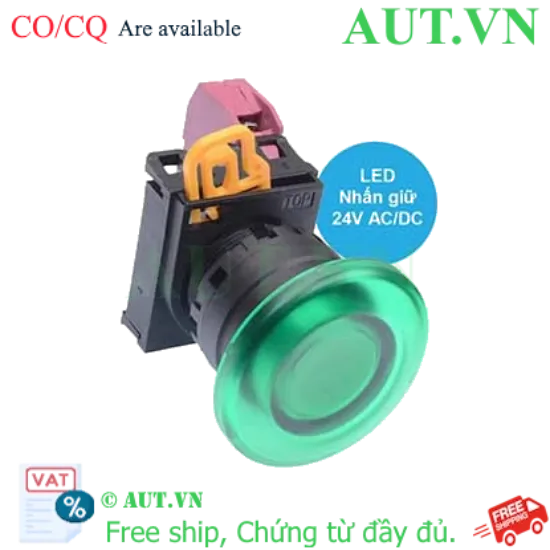Ảnh của Nút nhấn giữ có đèn IDEC YW1L-A4E01Q4G 24VAC/DC D22 1NC (Xanh)